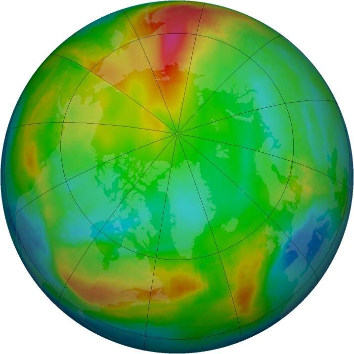 Arctic ozone map for 24 December 1983